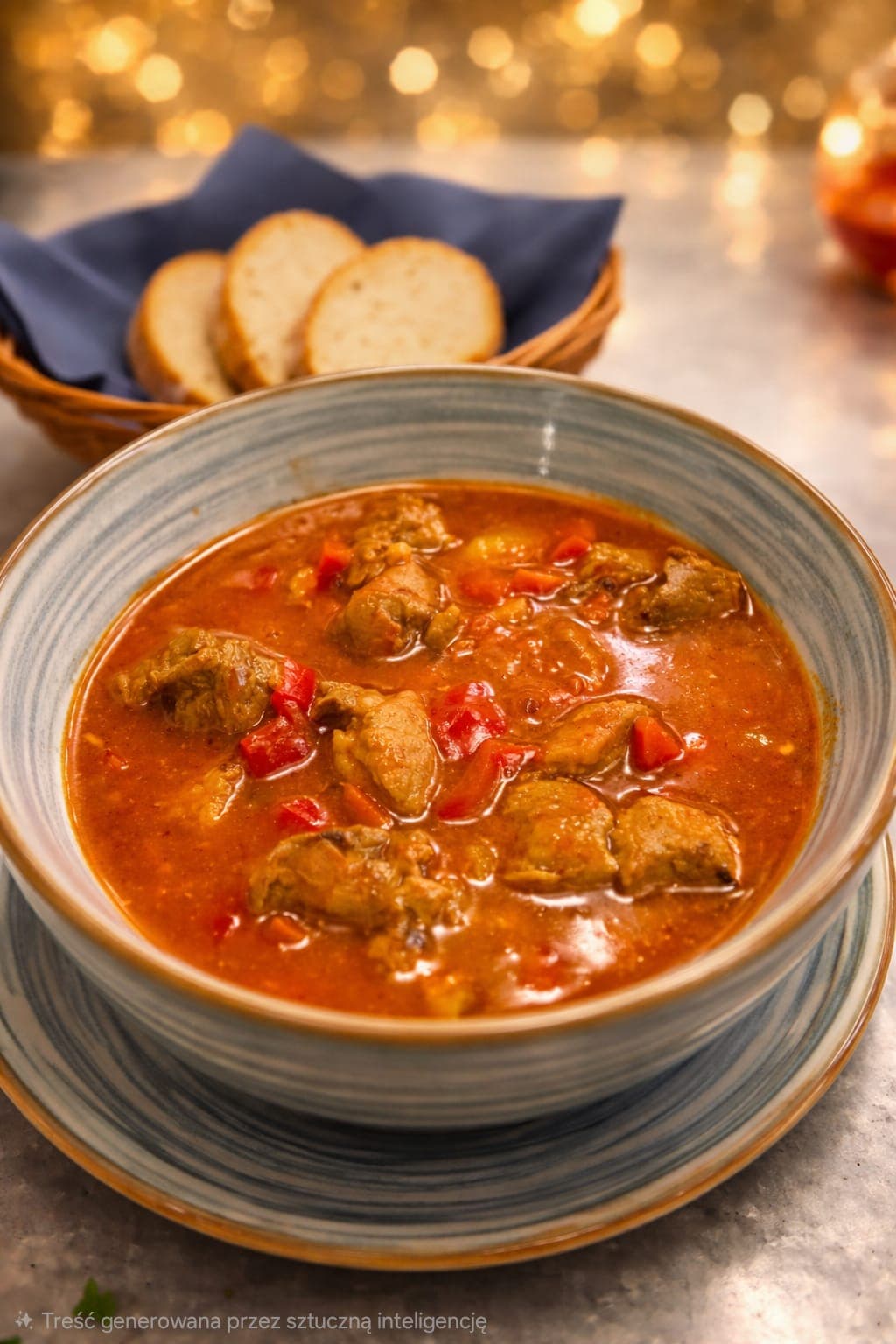  Zupa gulaszowa (300g) z pieczywem