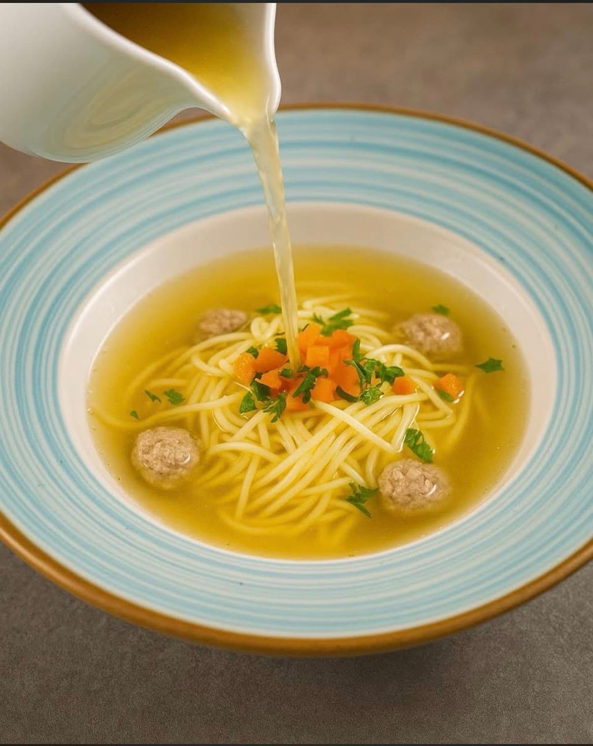 Rosół z makaronem i pulpecikami drobiowymi (330g)